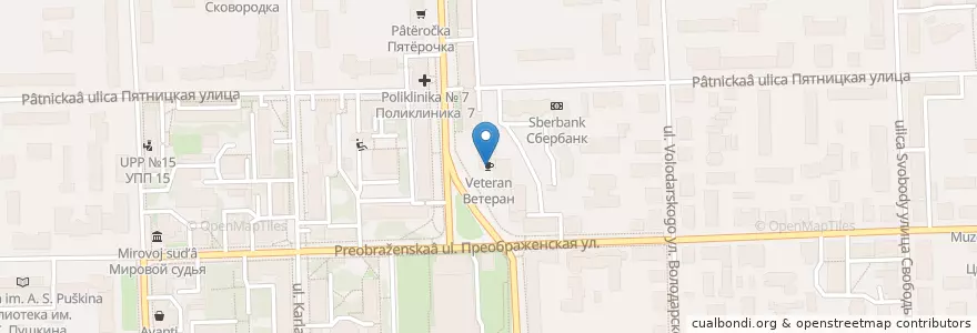 Mapa de ubicacion de Ветеран en Russia, Circondario Federale Del Volga, Кировская Область, Городской Округ Киров.