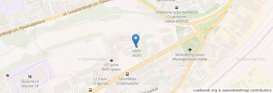 Mapa de ubicacion de УБЭП en Rusia, Центральный Федеральный Округ, Владимирская Область, Городской Округ Владимир.