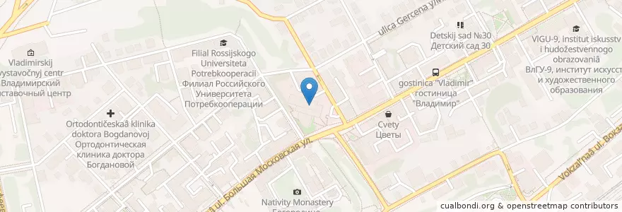 Mapa de ubicacion de Профессиональное училище №39 en Russland, Föderationskreis Zentralrussland, Oblast Wladimir, Городской Округ Владимир.