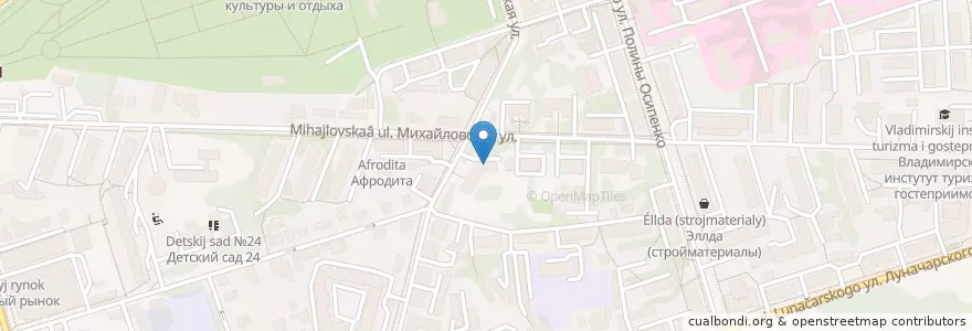 Mapa de ubicacion de Православная гимназия en Rusia, Distrito Federal Central, Óblast De Vladímir, Городской Округ Владимир.