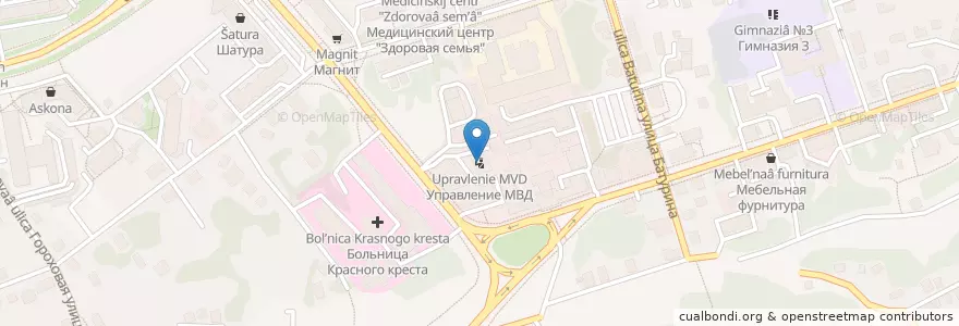 Mapa de ubicacion de Управление МВД en Russie, District Fédéral Central, Oblast De Vladimir, Городской Округ Владимир.