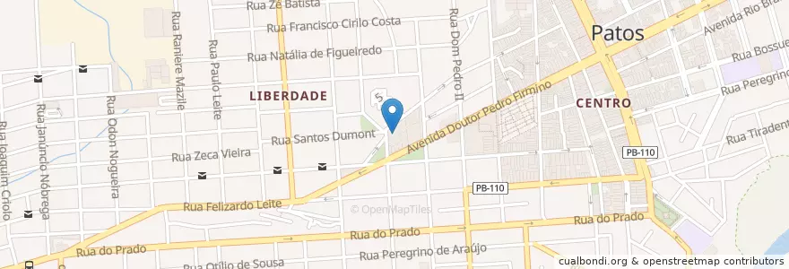 Mapa de ubicacion de Cine Guedes en 브라질, 북동지방, 파라이바, Região Metropolitana De Patos, Região Geográfica Intermediária De Patos, Região Geográfica Imediata De Patos, Patos.