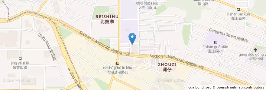 Mapa de ubicacion de 西湖捷運地下停場 en Taiwán, Nuevo Taipéi, Taipéi, 內湖區.