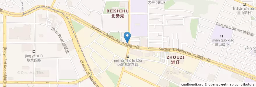 Mapa de ubicacion de 鮮魚湯專賣店 en Тайвань, Новый Тайбэй, Тайбэй, Нэйху.
