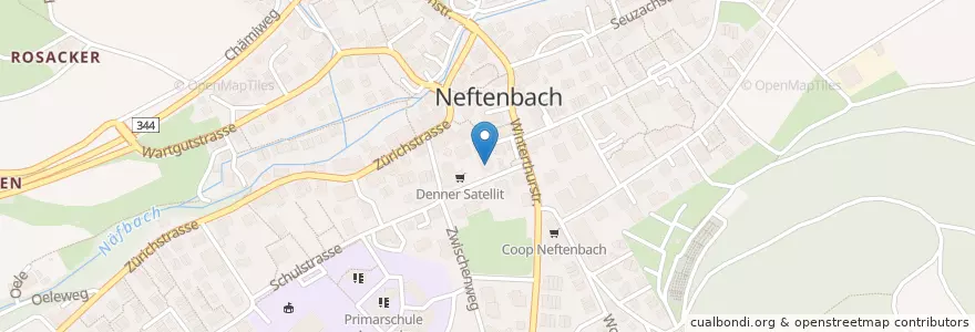 Mapa de ubicacion de Post Neftenbach en Switzerland, Zürich, Bezirk Winterthur, Neftenbach.