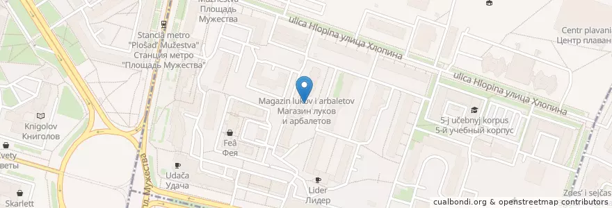 Mapa de ubicacion de Пивляндия en Russie, District Fédéral Du Nord-Ouest, Oblast De Léningrad, Saint-Pétersbourg, Калининский Район, Округ Академическое.