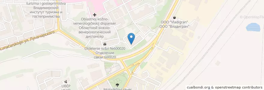 Mapa de ubicacion de Областной центр реабилитации и спортивной медицины en Rusia, Distrito Federal Central, Óblast De Vladímir, Городской Округ Владимир.