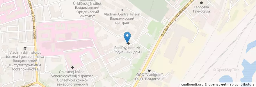Mapa de ubicacion de Фрунзенский районный суд en Rusia, Distrito Federal Central, Óblast De Vladímir, Городской Округ Владимир.