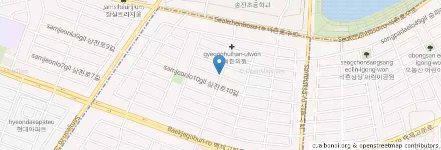 Mapa de ubicacion de 소망어린이집 en Республика Корея, Сеул, 송파구, 삼전동.