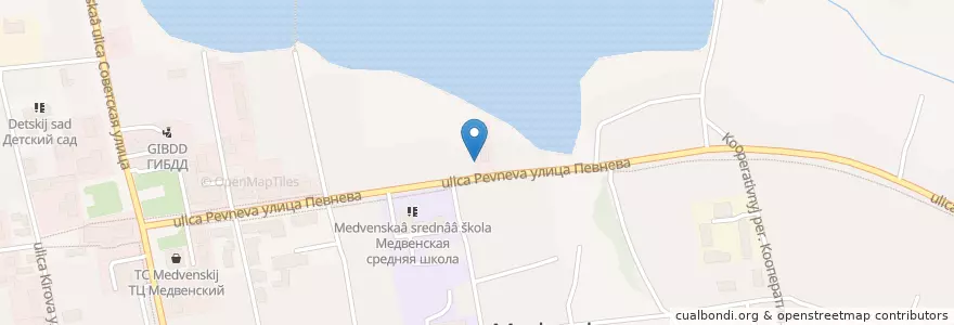 Mapa de ubicacion de городское поселение Медвенка en Rusland, Centraal Federaal District, Oblast Koersk, Медвенский Район, Городское Поселение Медвенка.