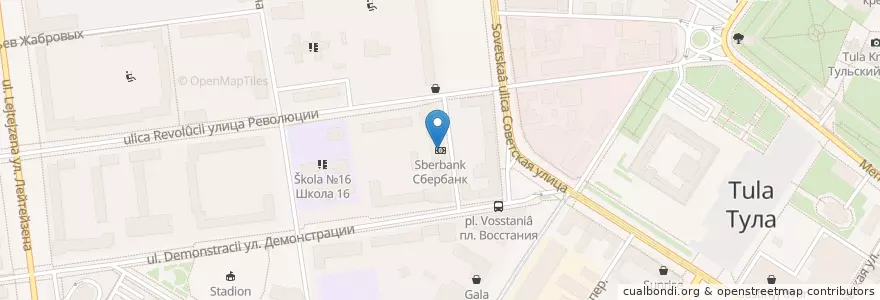 Mapa de ubicacion de Сбербанк en Rússia, Distrito Federal Central, Тульская Область, Городской Округ Тула.