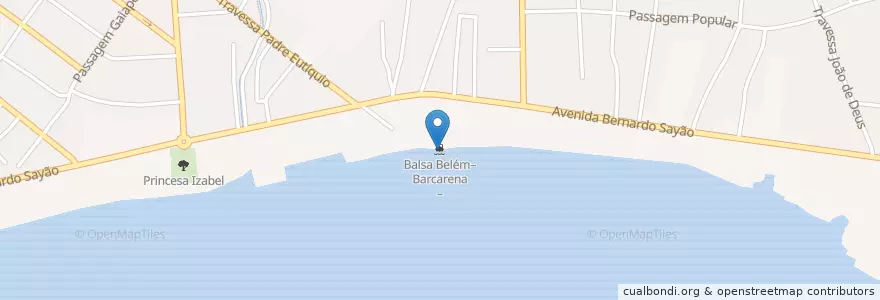 Mapa de ubicacion de Balsa Belém–Barcarena en Brasilien, Norden, Pará, Região Geográfica Intermediária De Belém, Microrregião De Belém, Belém.