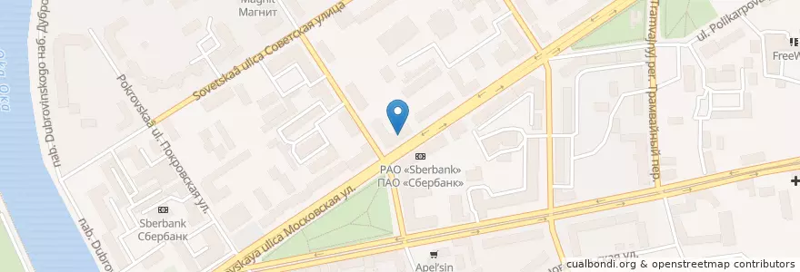 Mapa de ubicacion de Райффайзенбанк en Rússia, Distrito Federal Central, Oblast De Oriol, Орловский Район, Городской Округ Орёл.