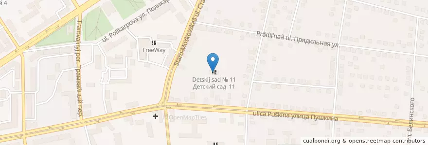 Mapa de ubicacion de Детский сад № 11 en Rússia, Distrito Federal Central, Oblast De Oriol, Орловский Район, Городской Округ Орёл.