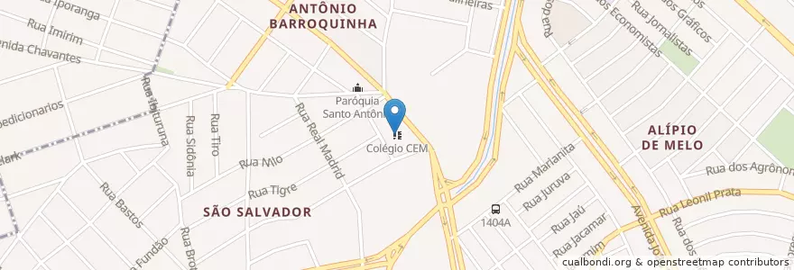 Mapa de ubicacion de Colégio CEM en ブラジル, 南東部地域, ミナス ジェライス, Região Geográfica Intermediária De Belo Horizonte, Região Metropolitana De Belo Horizonte, Microrregião Belo Horizonte, ベロオリゾンテ.