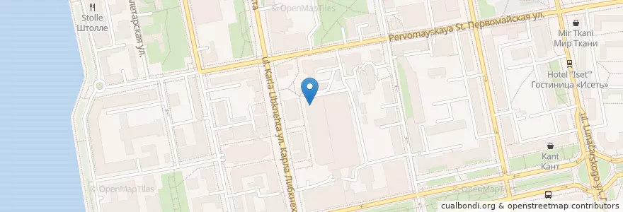 Mapa de ubicacion de Кафе-клуб «Тушь» en Russie, District Fédéral De L'Oural, Oblast De Sverdlovsk, Городской Округ Екатеринбург.
