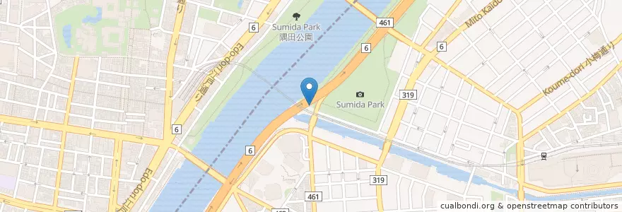 Mapa de ubicacion de 枕橋際公衆便所 en اليابان, 東京都, 墨田区.