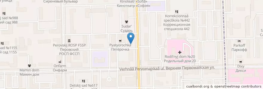 Mapa de ubicacion de Домашняя кухня en روسيا, Центральный Федеральный Округ, Москва, Восточный Административный Округ, Район Измайлово.