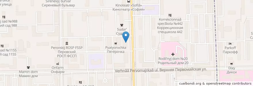 Mapa de ubicacion de Форабанк en Rússia, Distrito Federal Central, Москва, Восточный Административный Округ, Район Измайлово.