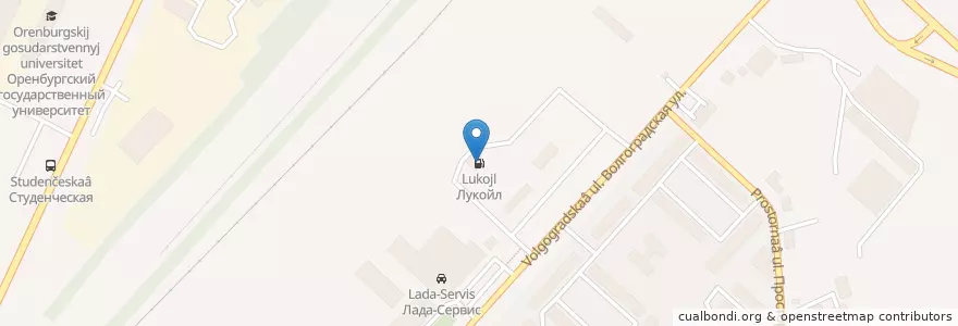 Mapa de ubicacion de Лукойл en Rusland, Приволжский Федеральный Округ, Оренбургская Область, Городской Округ Оренбург.