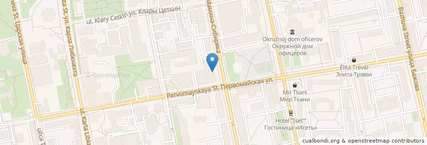 Mapa de ubicacion de Элит en Russie, District Fédéral De L'Oural, Oblast De Sverdlovsk, Городской Округ Екатеринбург.