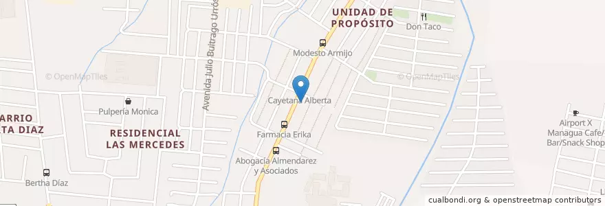 Mapa de ubicacion de Escuela Madre Cayetana Alberta en Nicaragua, Departamento De Managua, Managua (Municipio).
