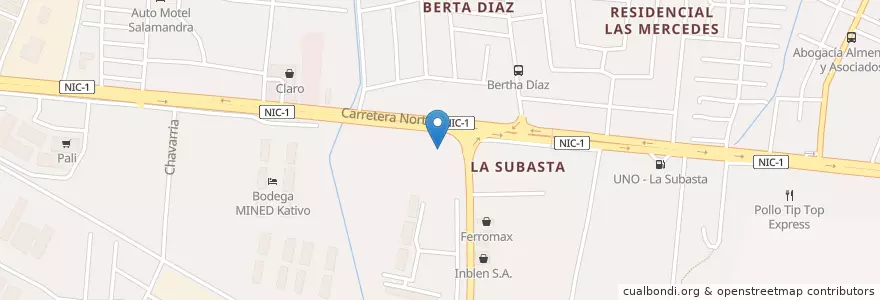 Mapa de ubicacion de Estación 6 de Policía en 니카라과, Departamento De Managua, Managua (Municipio).