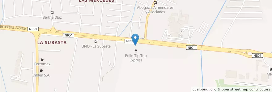 Mapa de ubicacion de Petronic en ニカラグア, マナグア県, Managua (Municipio).