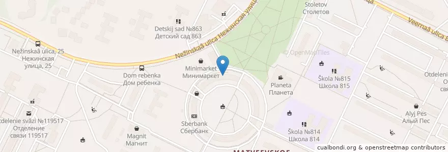 Mapa de ubicacion de Столичные аптеки en Russia, Central Federal District, Moscow, Western Administrative Okrug, Ochakovo-Matveyevskoye District.