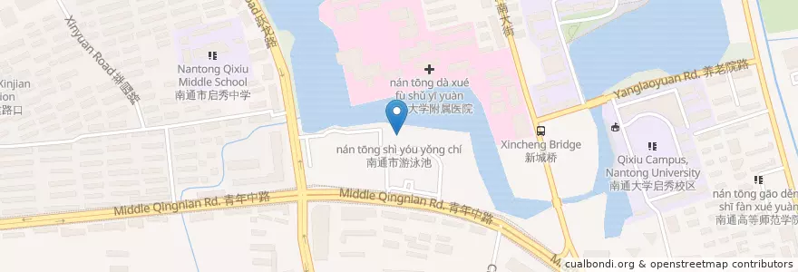 Mapa de ubicacion de 南通市游泳池 en Çin, 南通市, 崇川区, 新城桥街道.
