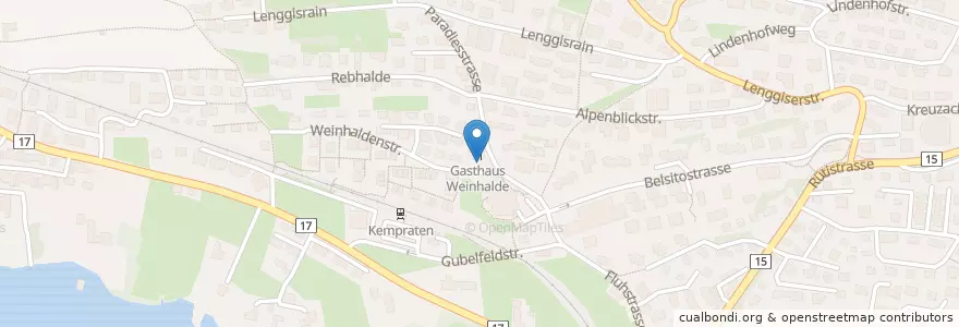 Mapa de ubicacion de Restaurant Weinhalde en 瑞士, Sankt Gallen, Wahlkreis See-Gaster, Rapperswil-Jona.