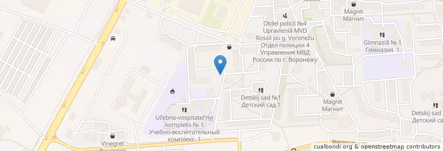 Mapa de ubicacion de Артезианский источник en Rusia, Distrito Federal Central, Óblast De Vorónezh, Городской Округ Воронеж.