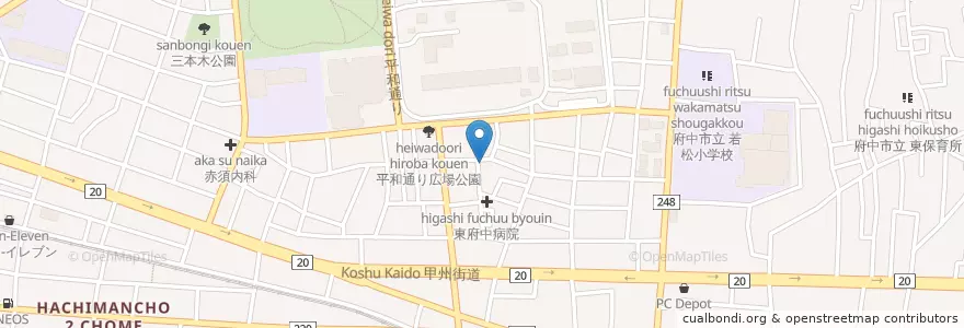 Mapa de ubicacion de 島田調剤薬局 en Jepun, 東京都, 府中市.