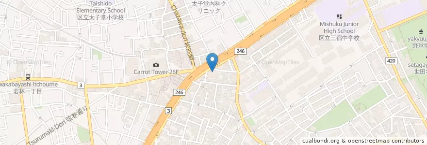 Mapa de ubicacion de Tomod's en 일본, 도쿄도, 世田谷区.