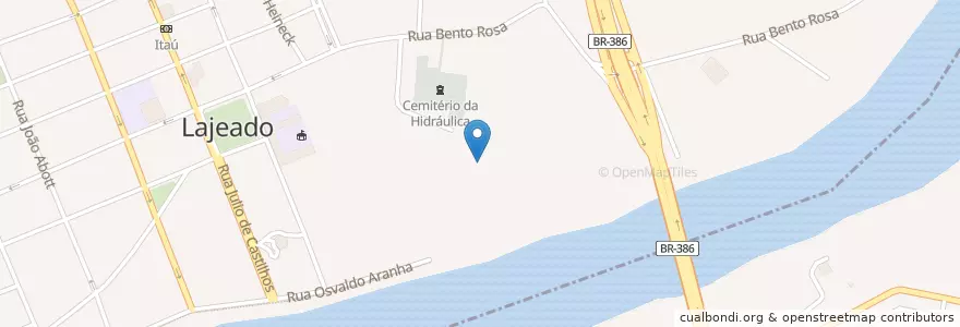 Mapa de ubicacion de Polly Dog Lanches en Brasil, Región Sur, Río Grande Del Sur, Região Geográfica Intermediária De Santa Cruz Do Sul - Lajeado, Região Geográfica Imediata De Lajeado, Estrela.