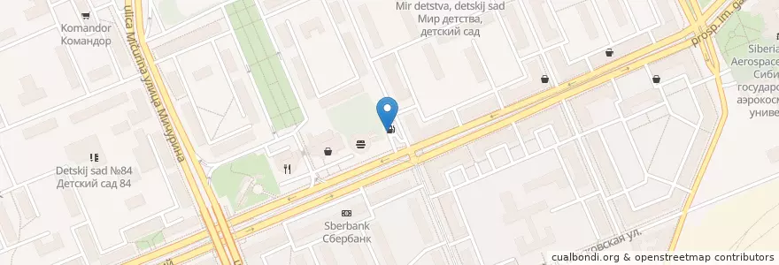 Mapa de ubicacion de 25 часов en روسیه, Сибирский Федеральный Округ, Красноярский Край, Городской Округ Красноярск.