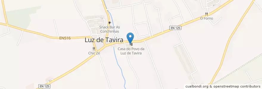 Mapa de ubicacion de Casa do Povo da Luz en البرتغال, الغرب, الغرب, فارو, طبيرة, Luz De Tavira E Santo Estévão.