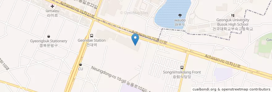 Mapa de ubicacion de 롯데시네마 en كوريا الجنوبية, سول, 광진구, 자양3동.