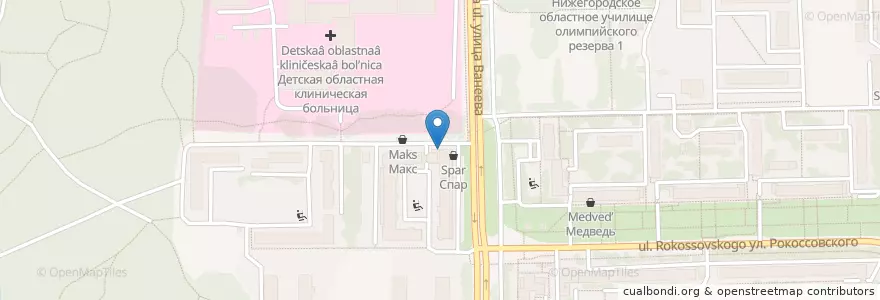 Mapa de ubicacion de Айболит52 en Russia, Circondario Federale Del Volga, Нижегородская Область, Городской Округ Нижний Новгород.