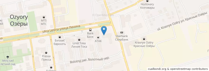 Mapa de ubicacion de Отделение связи №140560 en Russland, Föderationskreis Zentralrussland, Oblast Moskau, Городской Округ Озёры.