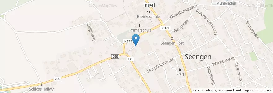 Mapa de ubicacion de Susy Bar en Suiza, Aargau, Bezirk Lenzburg, Seengen.