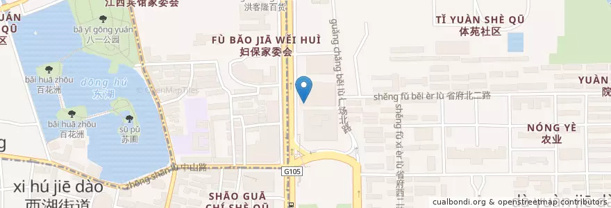 Mapa de ubicacion de 肯德基 en 中国, 江西省, 南昌市, 东湖区, 大院街道.