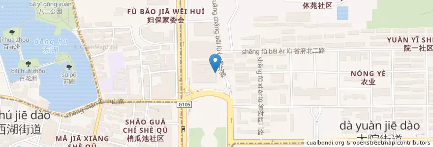 Mapa de ubicacion de 肯德基 en الصين, جيانغشي, نانتشانغ, 东湖区, 大院街道.