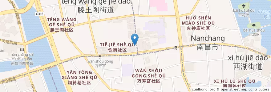 Mapa de ubicacion de 肯德基 en 中国, 江西省, 南昌市, 东湖区, 滕王阁街道.