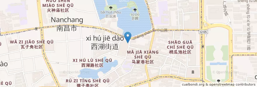 Mapa de ubicacion de 肯德基 en Cina, Jiangxi, Nanchang, 西湖街道.