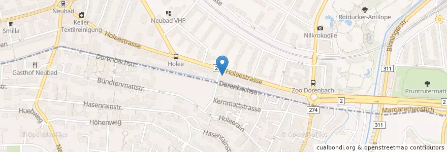 Mapa de ubicacion de Restaurant Pizzeria Dorenbach en Switzerland, Basel-City, Basel.