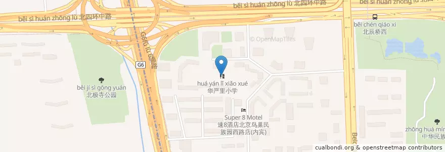 Mapa de ubicacion de 华严里小学 en China, Pequim, Hebei, 朝阳区 / Chaoyang.