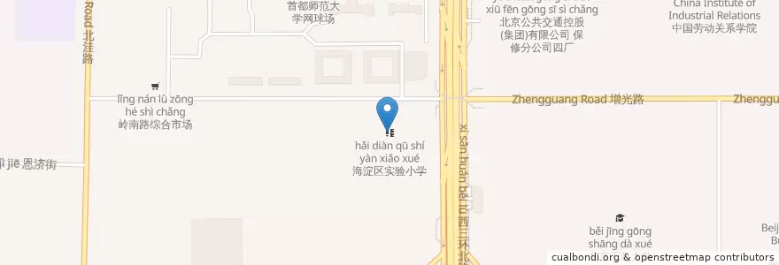 Mapa de ubicacion de 海淀区实验小学 en China, Pekín, Hebei, 海淀区.