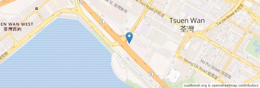 Mapa de ubicacion de 救世軍吳國偉紀念幼稚園 Salvation Army Ng Kwok Wai Memorial Kindergarten en China, Provincia De Cantón, Hong Kong, Nuevos Territorios, 荃灣區 Tsuen Wan District.