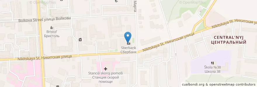 Mapa de ubicacion de Сбербанк en Rusia, Distrito Federal Central, Костромская Область, Костромской Район, Городской Округ Кострома.